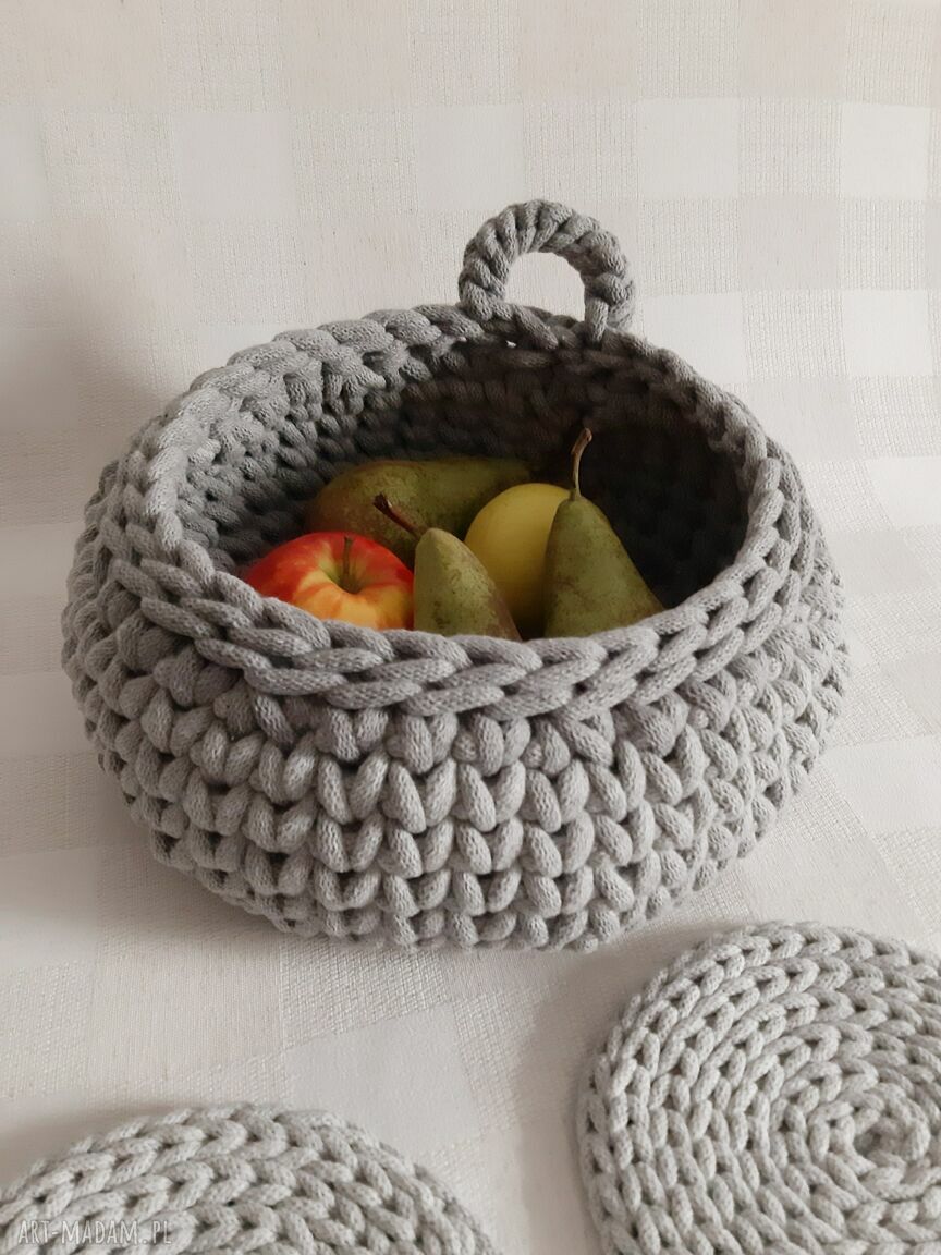 Koszyk z grubego sznurka bawełnianego 28 x 12 cm