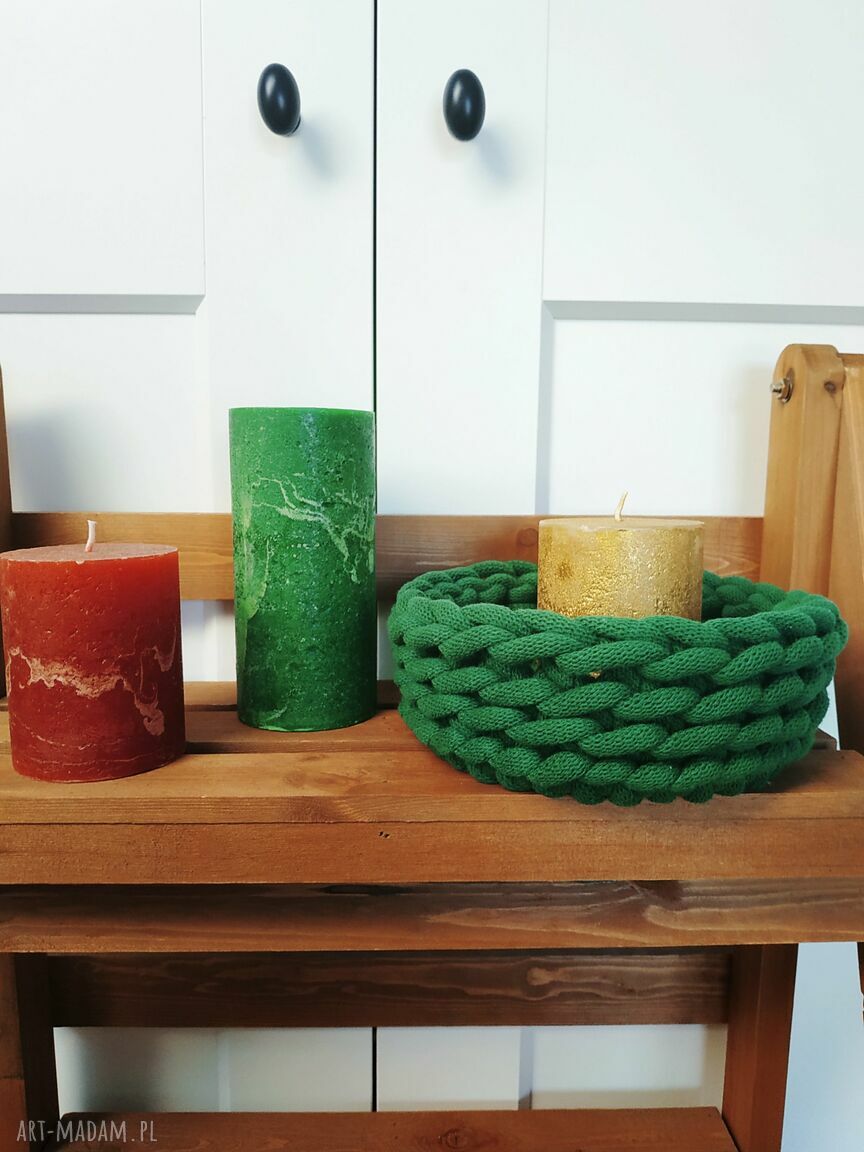 Leśny koszyk na stół z kolekcji Wave - handmade szydełkowy