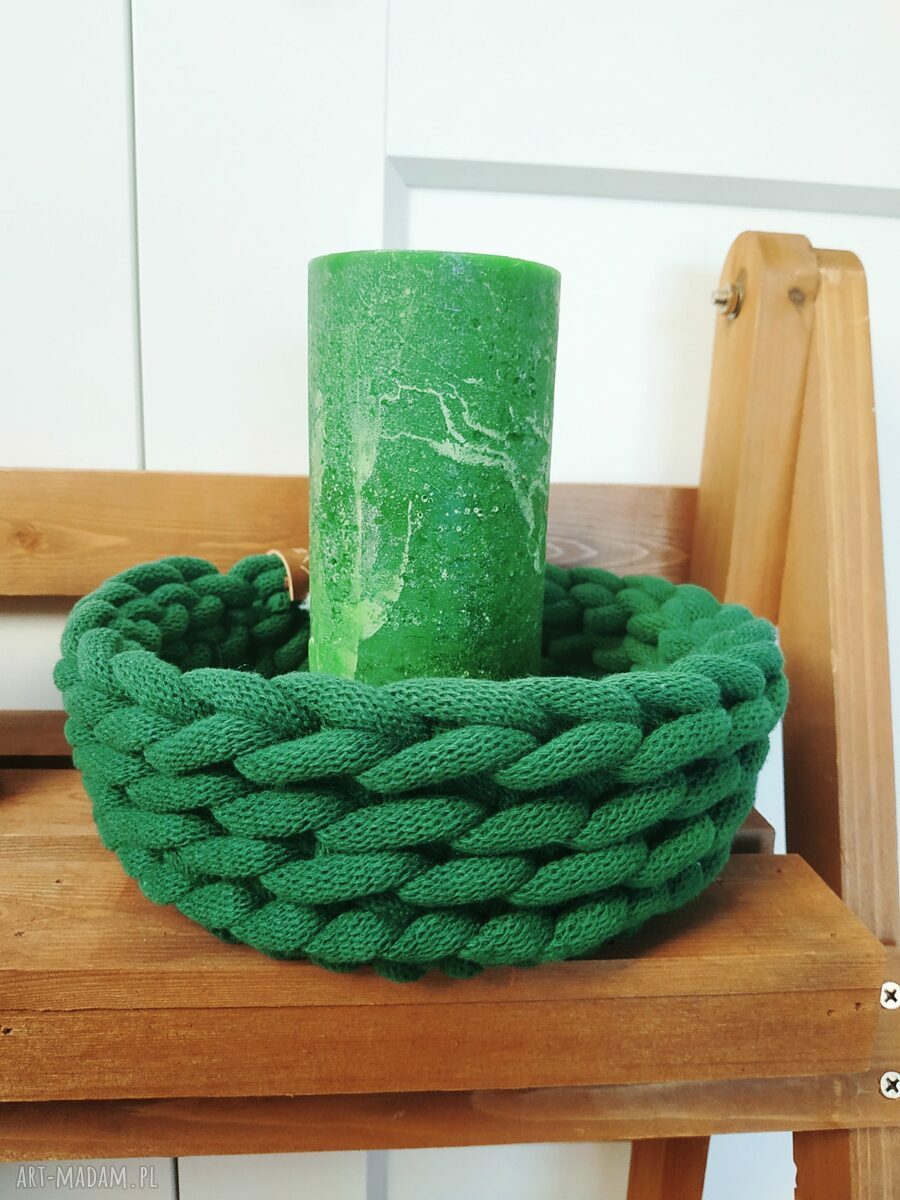 Leśny koszyk na stół z kolekcji Wave - handmade szydełkowy