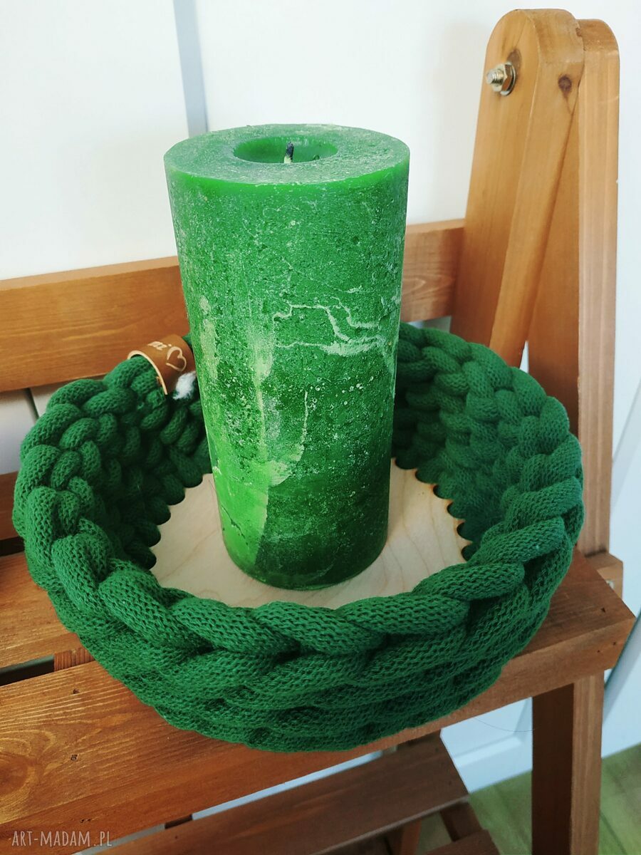 Leśny koszyk na stół z kolekcji Wave - handmade szydełkowy