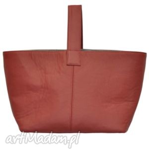 13-0009 czerwona torebka damska do ręki shopper bag