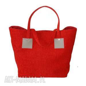 37-0001 czerwona torebka shopper bag 3w1 ekologiczna torba