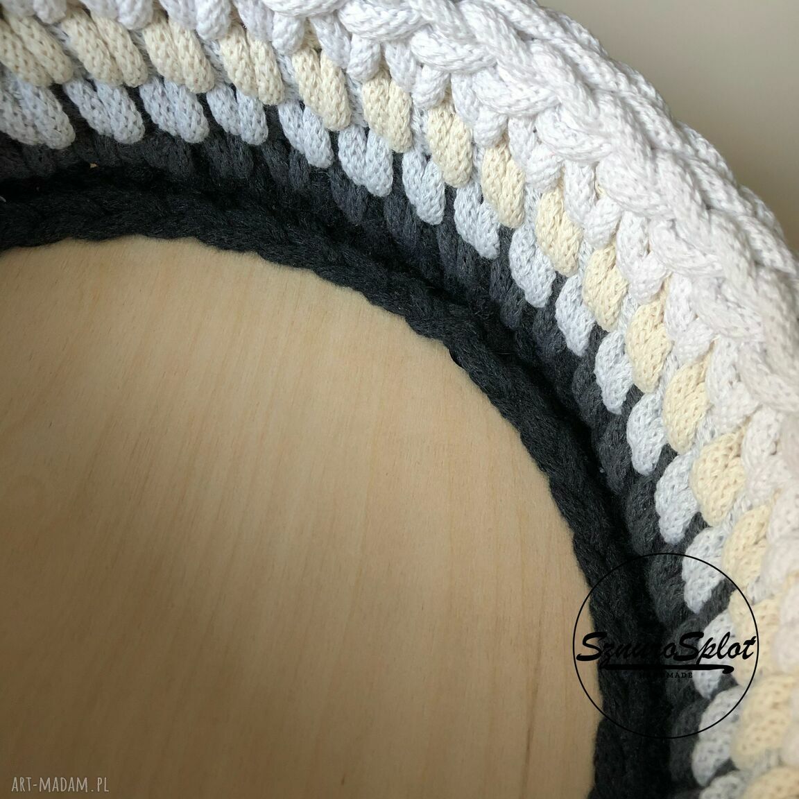 Koszyk-osłonka-organizer ze sznurka 22x8 cm - ręczne wykonanie