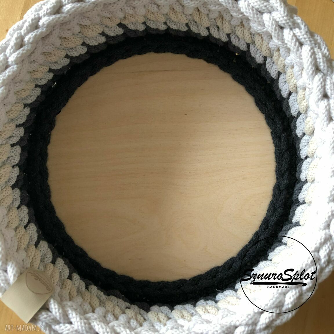 Koszyk-osłonka-organizer ze sznurka 22x8 cm - ręczne wykonanie