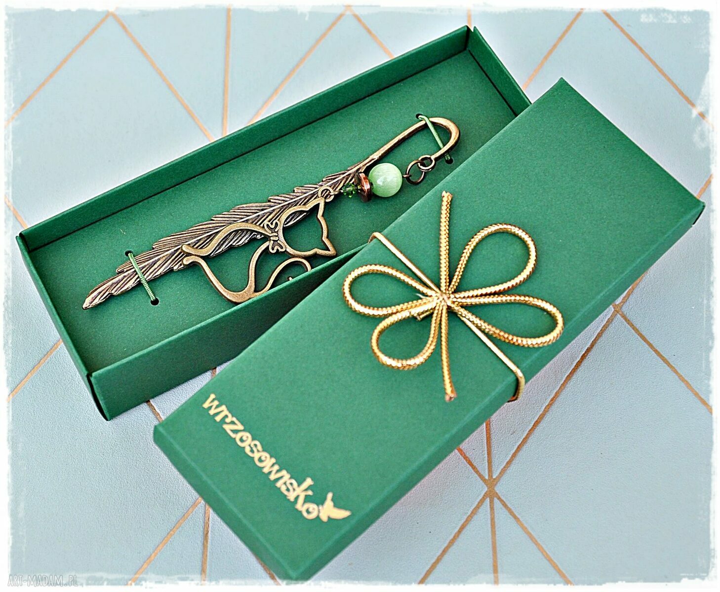Kot Elegant vintage zakładka dla Kociary handmade