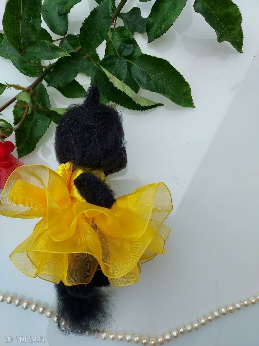 Kotka w sukience księżniczka Kicia - ręcznie robiona dekoracja ok. 15 cm