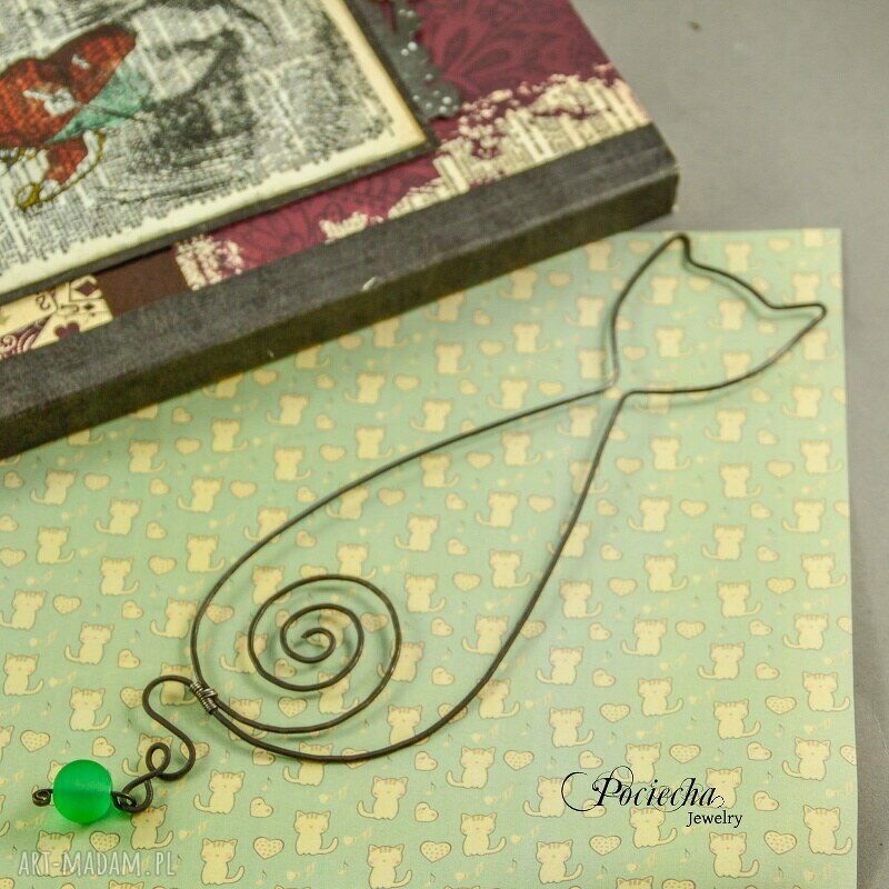 Kot Marcel - zakładka do książki handmade