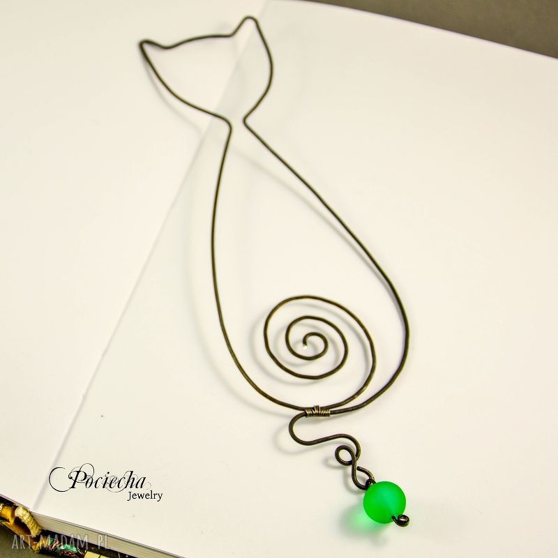 Kot Marcel - zakładka do książki handmade