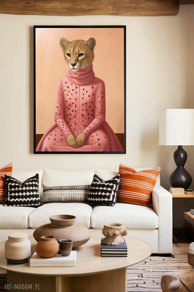 Kolorowy plakat Koty 50x70 cm - dekoracja do salonu i na prezent dla kobiety