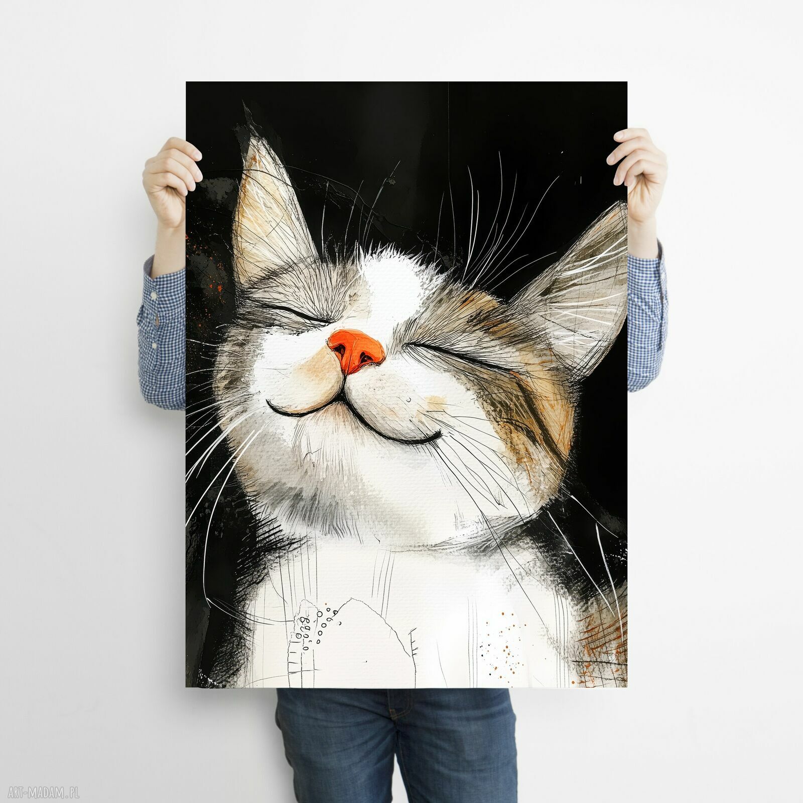 Kot Rysunkowy 9 - grafika na plakat A3