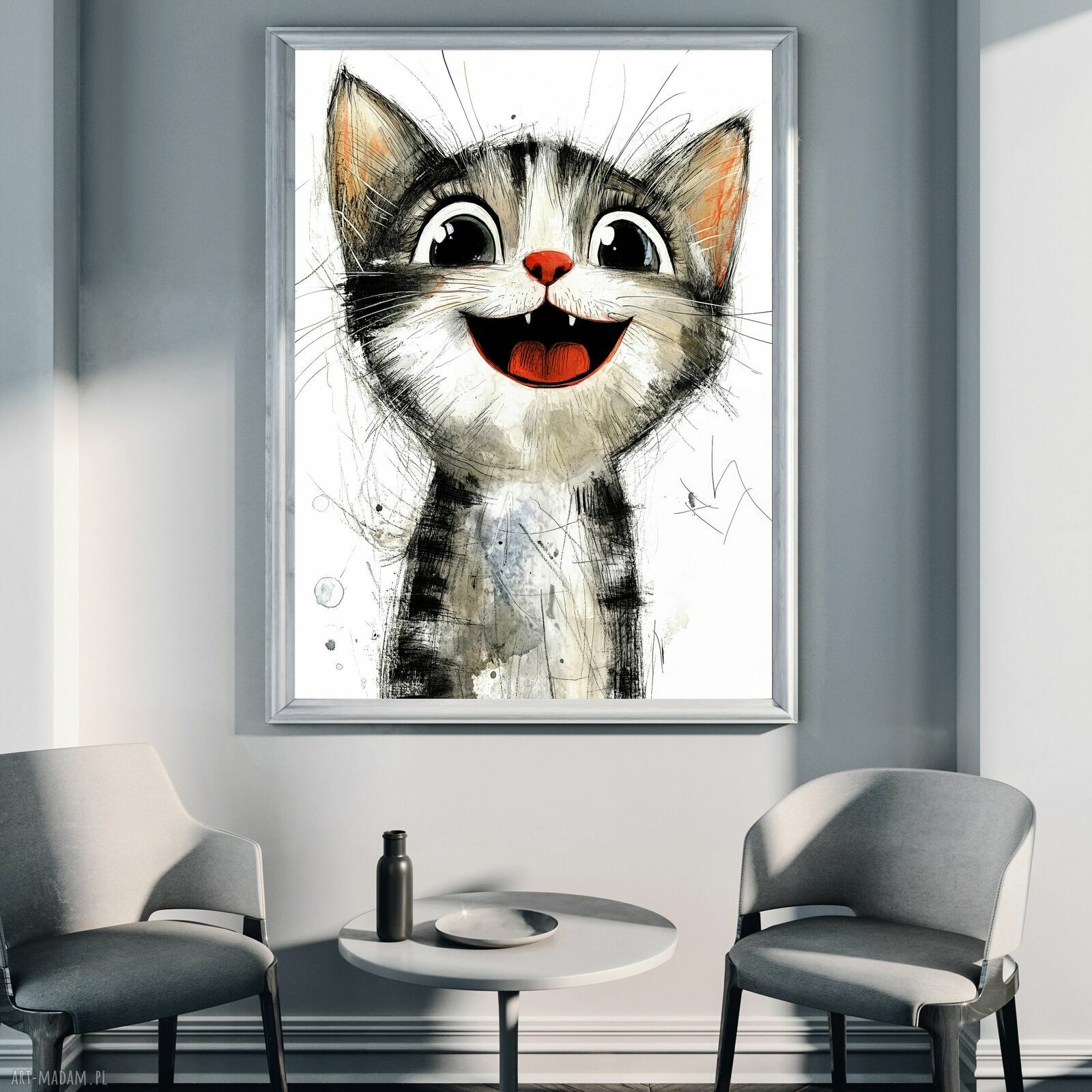 Kot rysunkowy - plakat A3 dla kociarza
