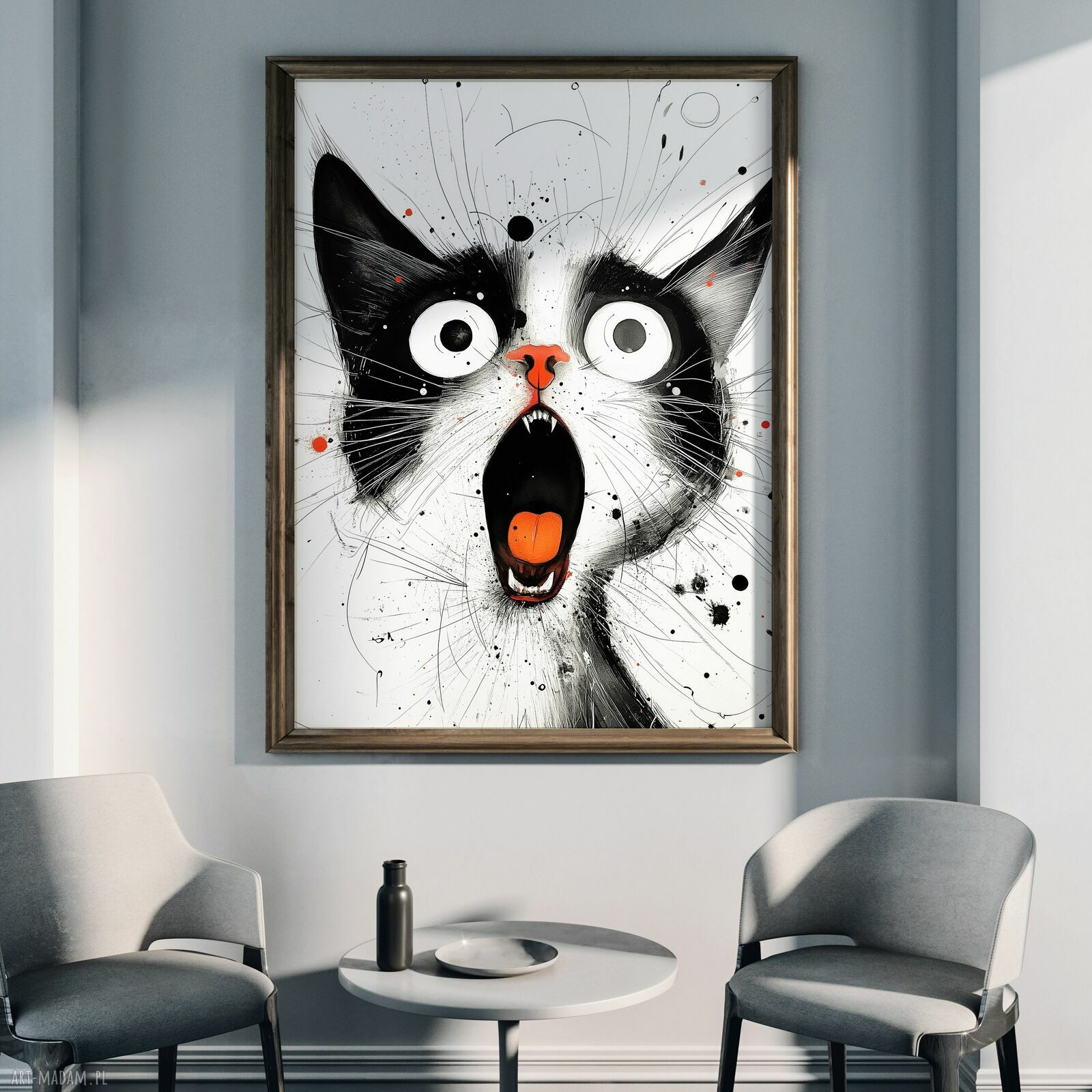 Kot Rysunkowy 3 - grafika w formacie A3 na plakat dla kociarza (bez ramki)
