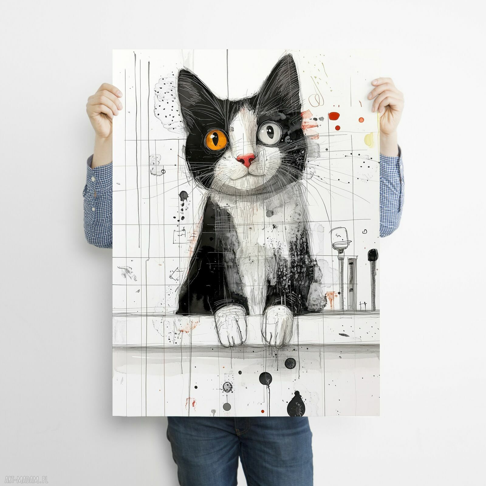 Kot Rysunkowy 5 - plakat A3 dla kociarzy