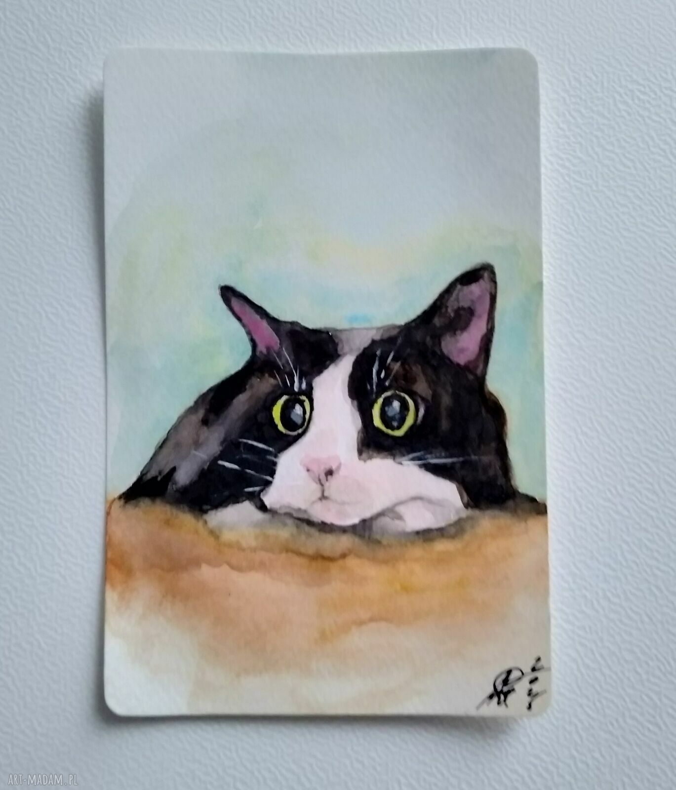 Kotek. Akwarela - bajkowa ilustracja Lhotse Design na papierze 10x15 cm