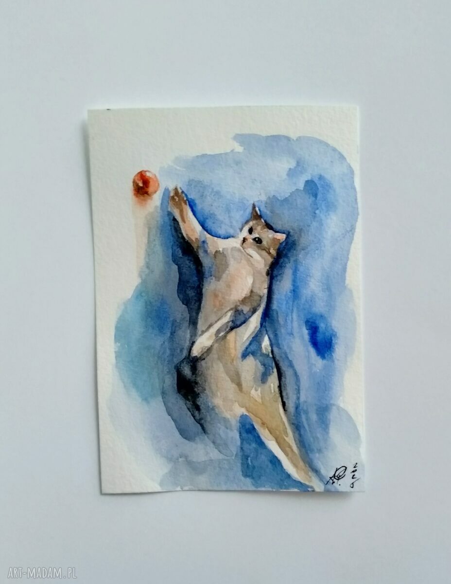 Kotek - akwarela Lhotse Design na papierze 225g (10,5 x 14,5 cm)