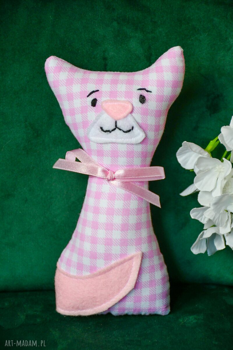 Kotek dla maluszka Mruczek Asia 18 cm - przytulanka na roczek i urodziny