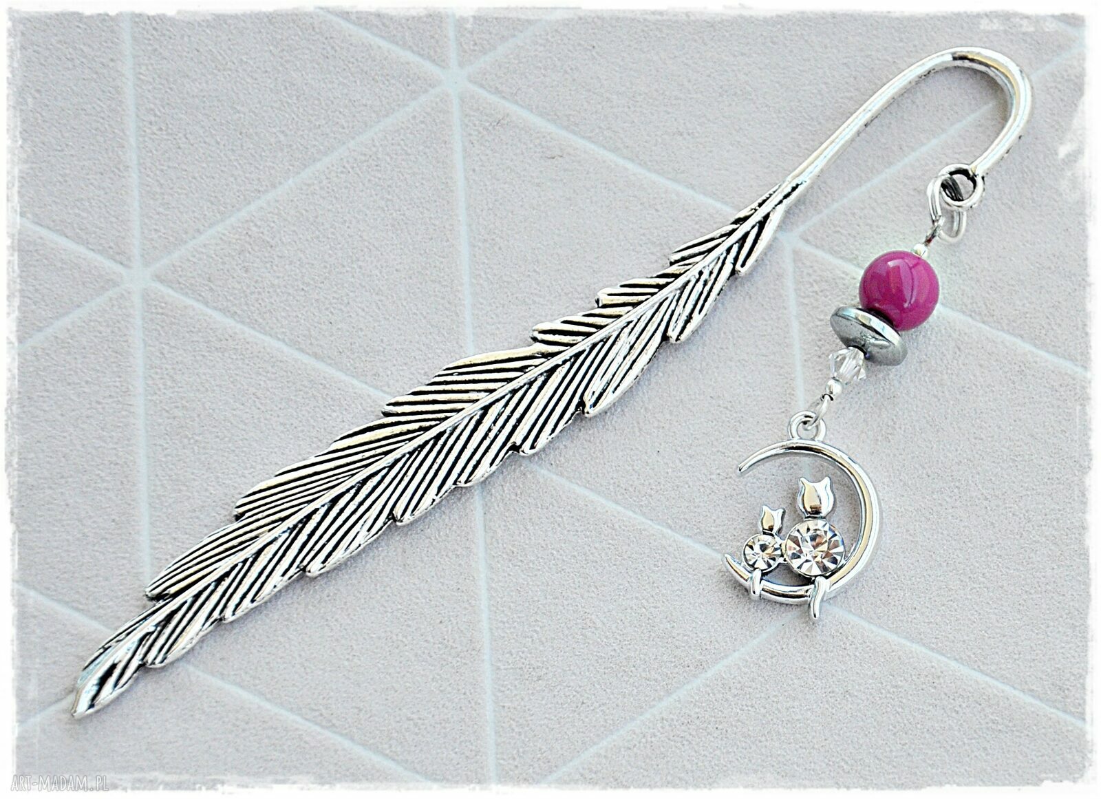 Eleganckie Kotki zakładka do książki Handmade