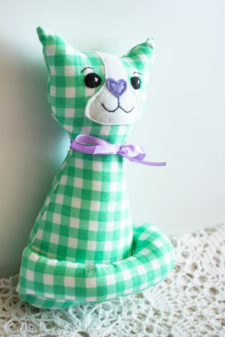 Kotek Torebkowy Tomuś - ręcznie szyta maskotka 25 cm dla kociary