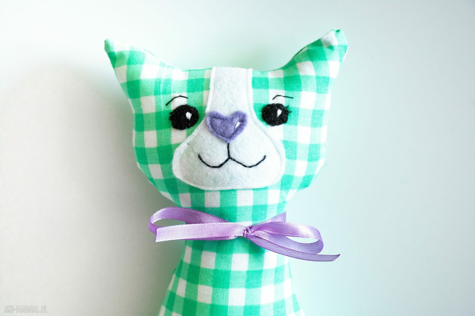 Kotek Torebkowy Tomuś - ręcznie szyta maskotka 25 cm dla kociary