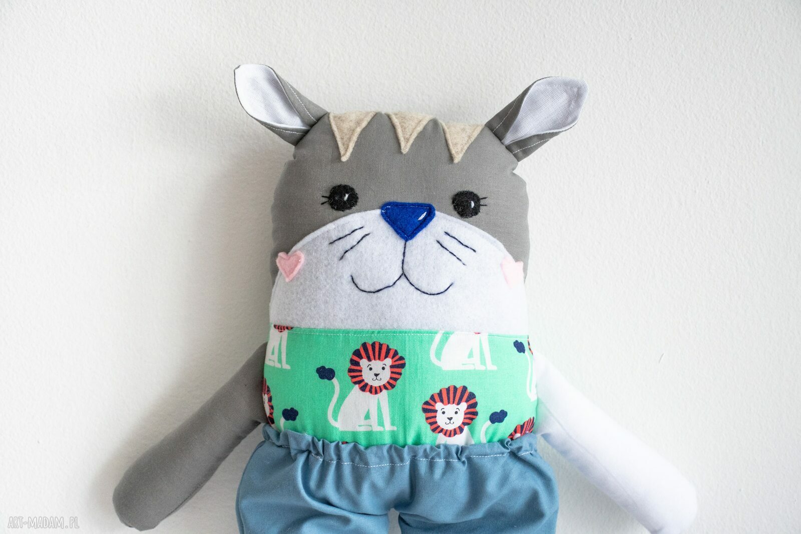 Kotek Tulikotek Adaś 39 cm - ręcznie szyta maskotka