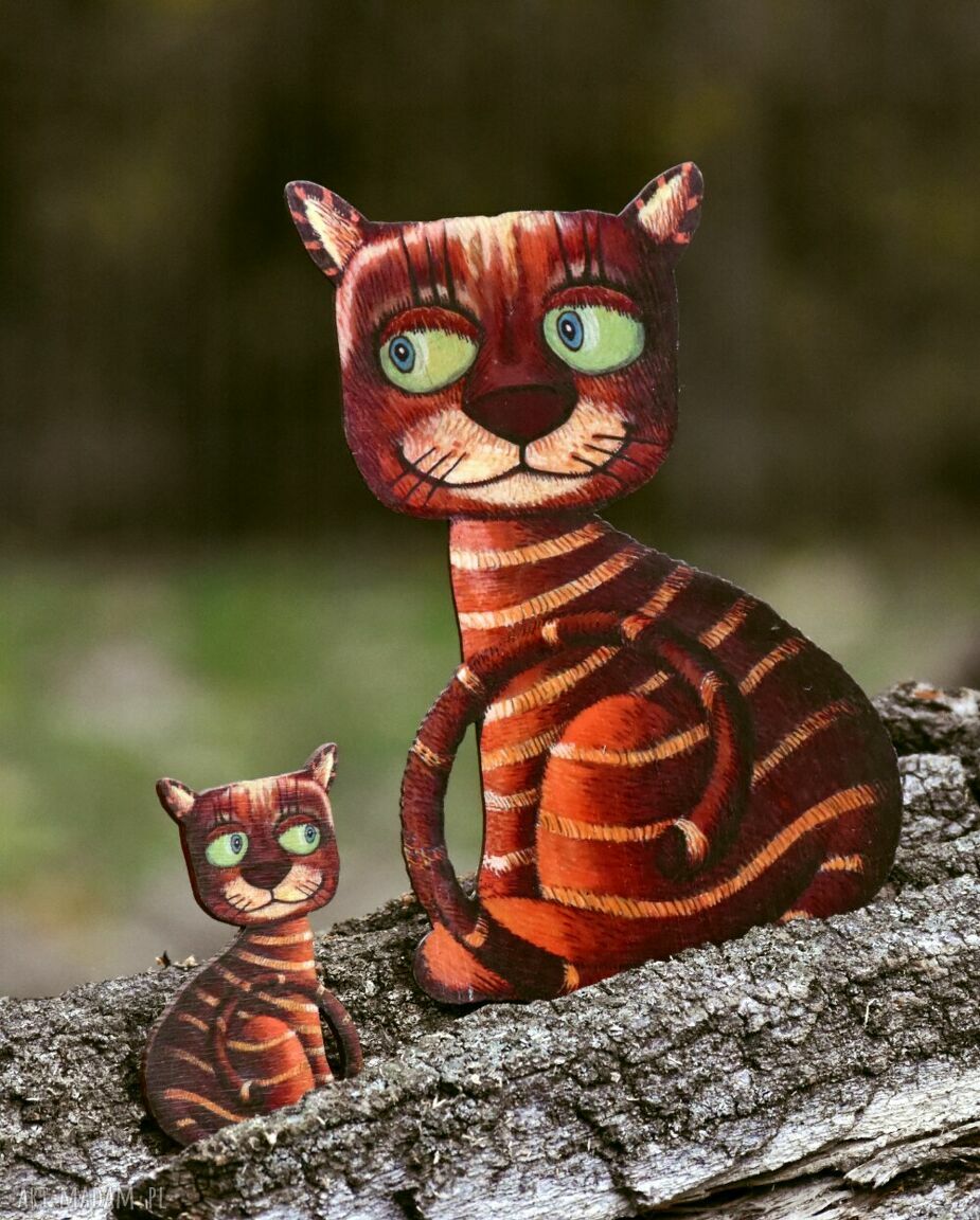 Brązowy Kotełek - magnes na lodówkę handmade