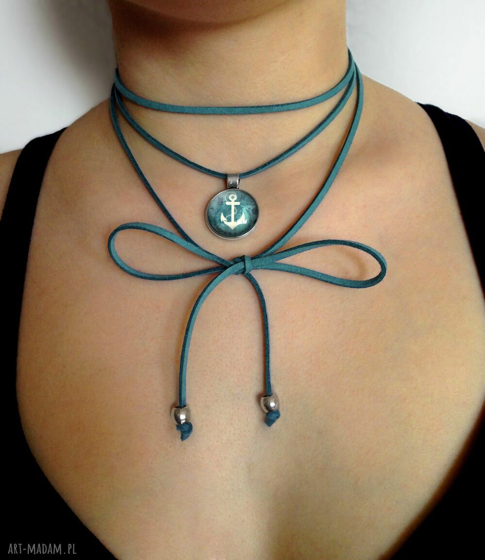Kotwica choker morski naszyjnik marynarski ręcznie robiony