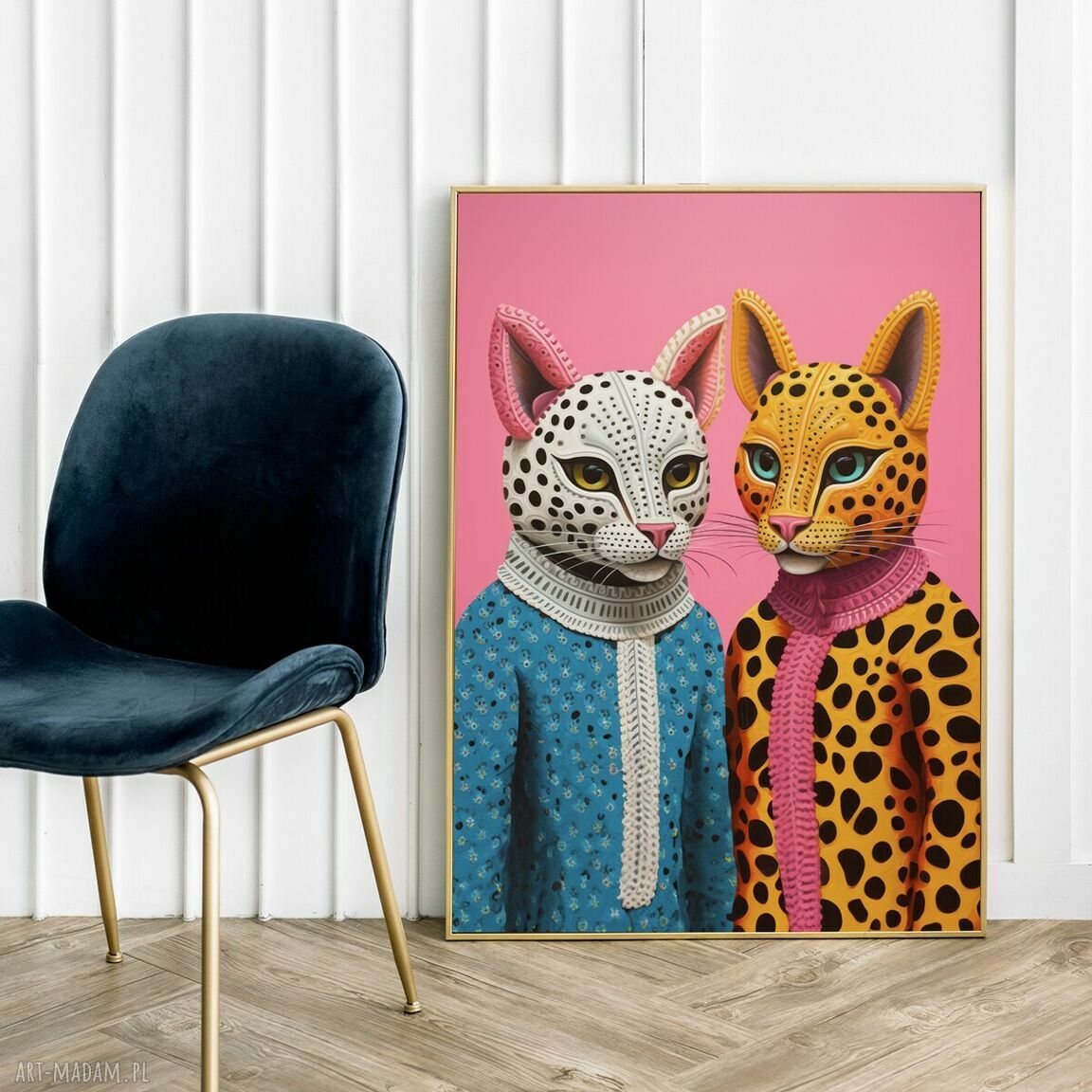 Plakat Koty - format A4 (21 x 29,7 cm) - kolorowa ilustracja