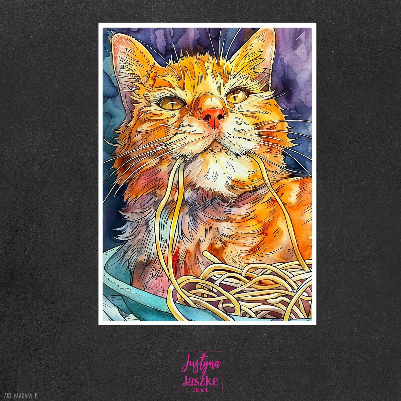 Koty Rudolf i Luna - zestaw 9 grafik 13x18 cm