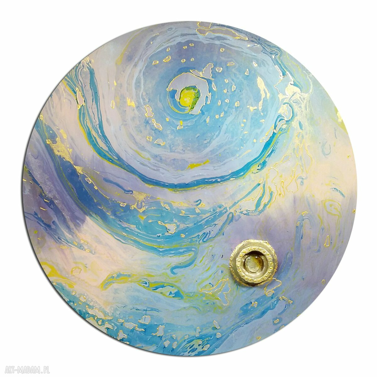 Krajobraz księżycowy 8 - obraz kosmosu z techniką ebru (60 cm)
