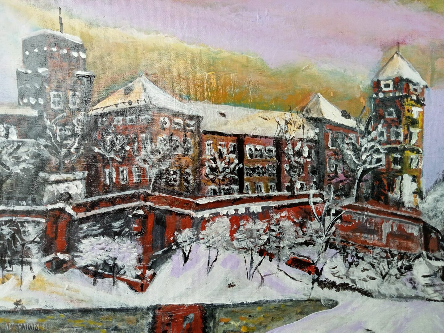 Kraków zimą - obraz akrylowy 70x50 cm