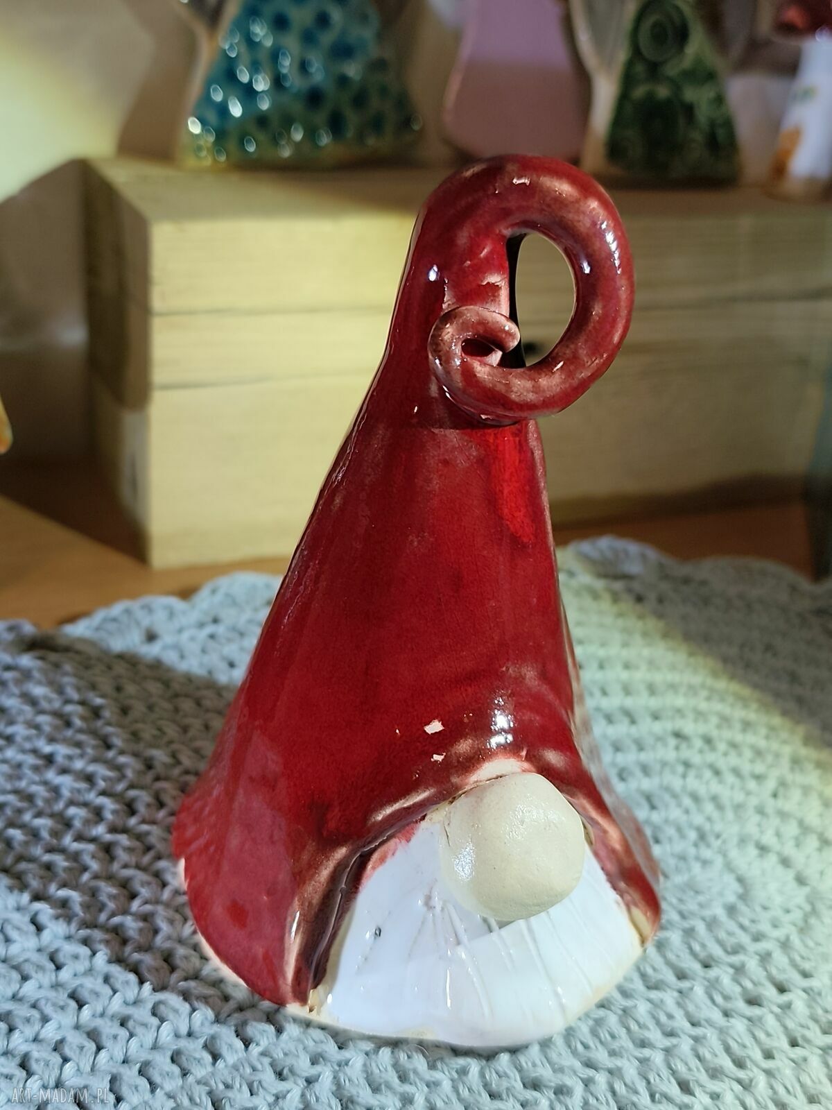 Krasnal ceramiczny 16 - świąteczna ozdoba bożonarodzeniowa