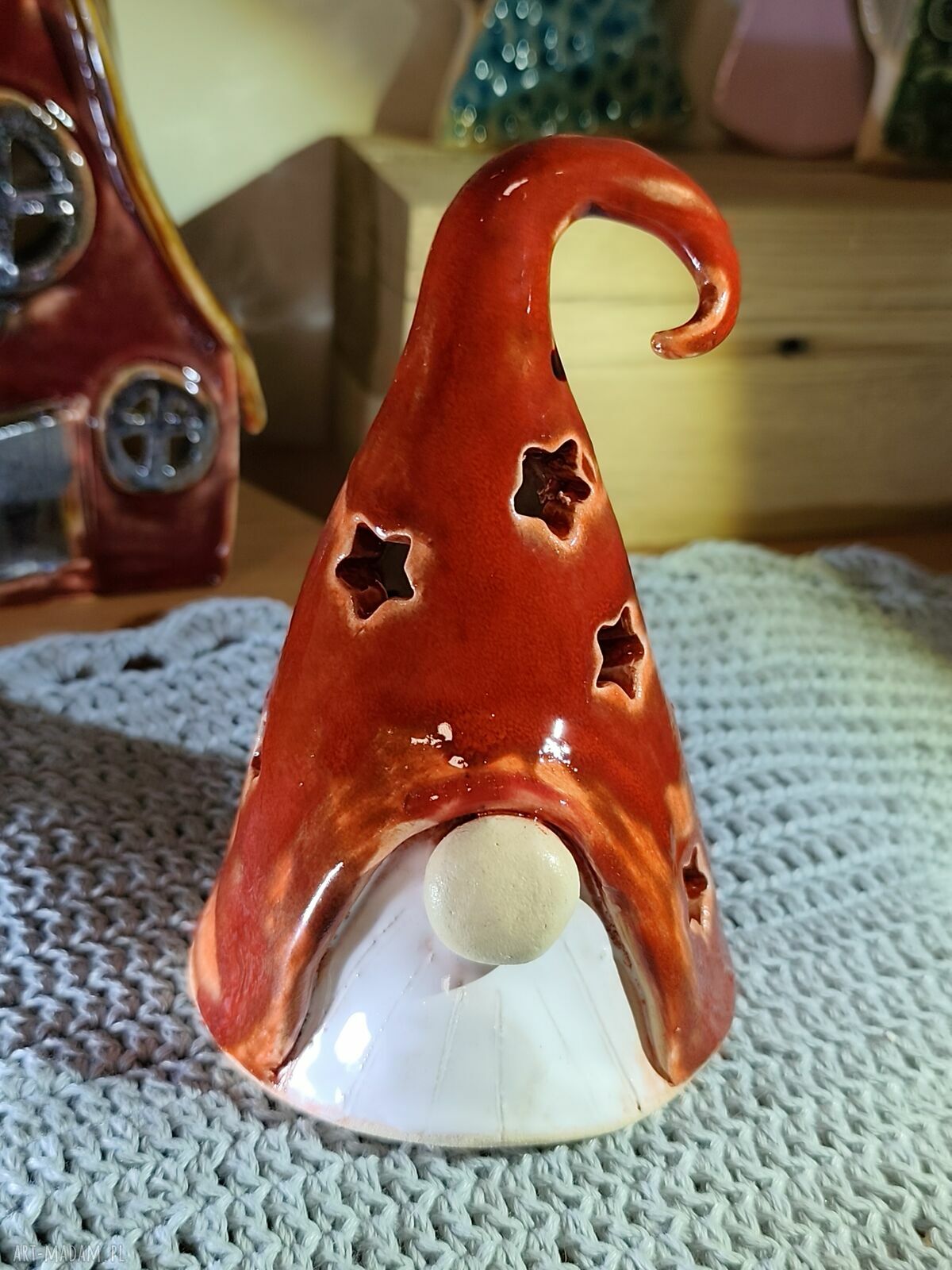 Krasnal ceramiczny lampion 22 - Wolna chwila