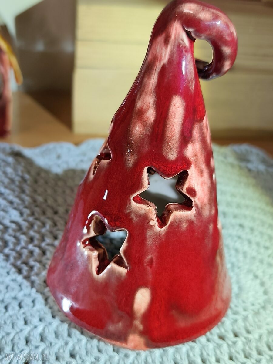 Bożonarodzeniowy krasnal ceramiczny - lampion 14 cm "Wolna Chwila"