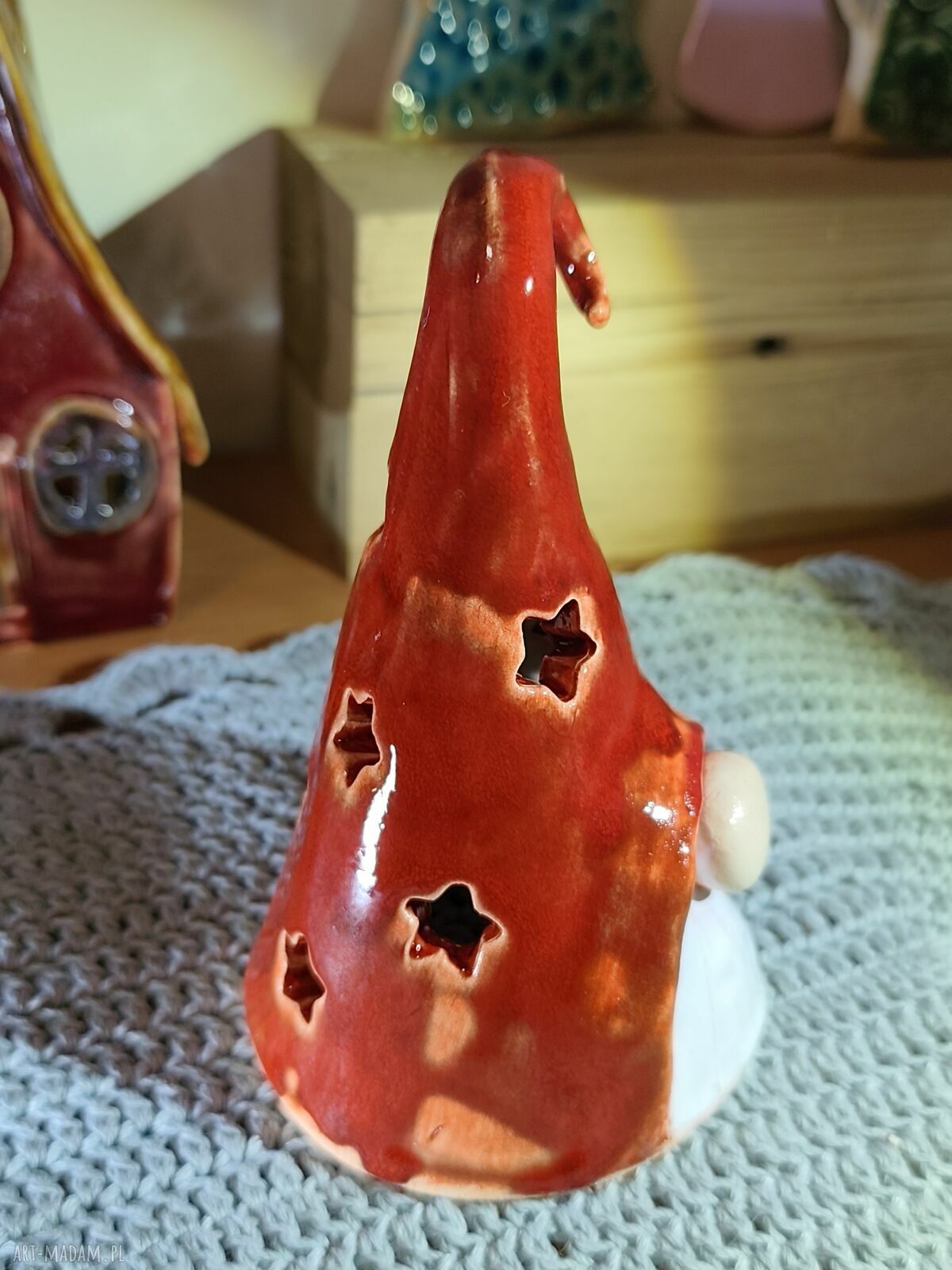 Krasnal ceramiczny lampion 22 - Wolna chwila