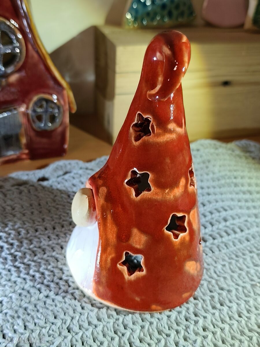 Krasnal ceramiczny lampion 22 - Wolna chwila