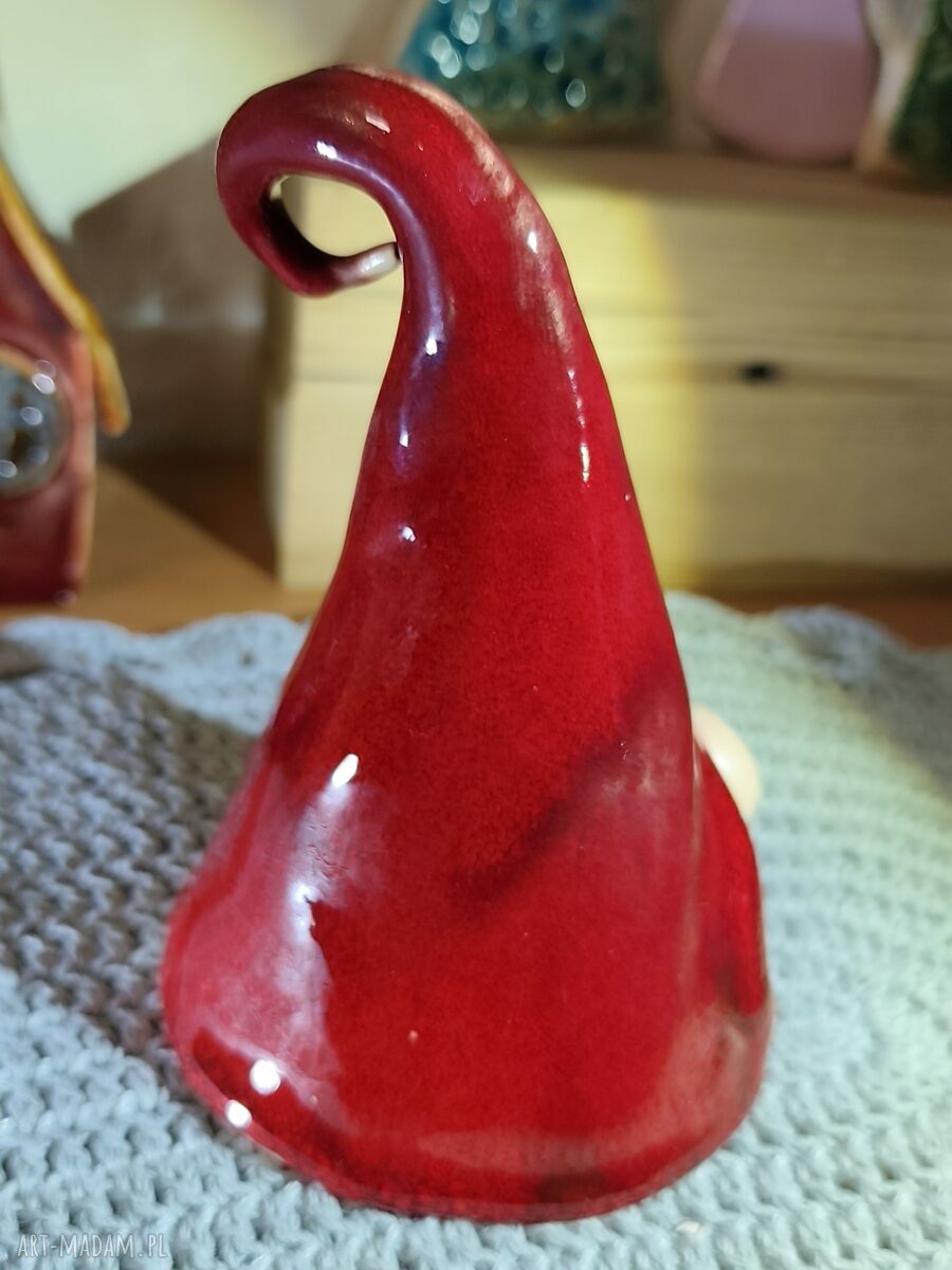 Krasnal ceramiczny na Boże Narodzenie - handmade, ok. 14 cm