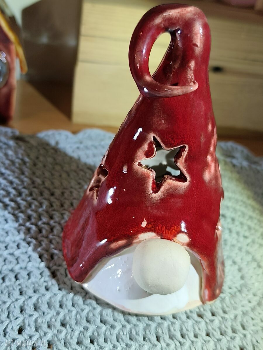 Bożonarodzeniowy krasnal ceramiczny - lampion 14 cm "Wolna Chwila"