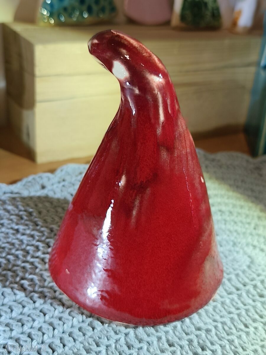 Krasnal ceramiczny 15 - ozdoba bożonarodzeniowa handmade (ok. 14 cm)