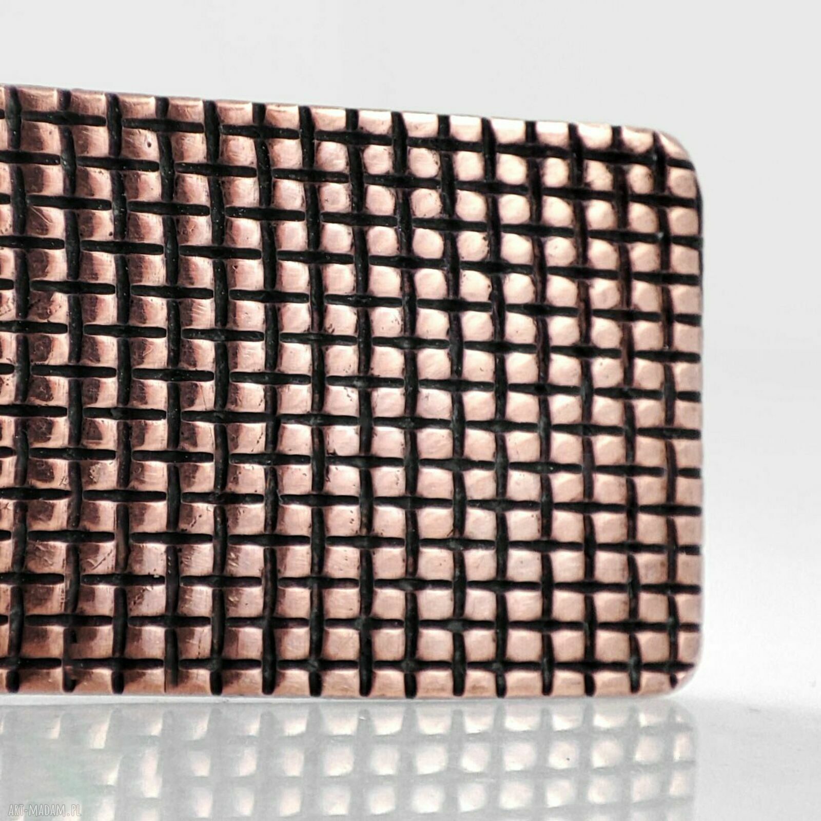 Kratka - miedziana klamra metalowa spinka (2205-22) - handmade