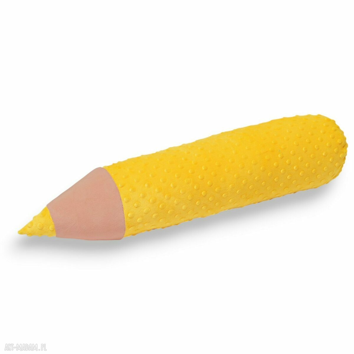 Kredka Minky - żółta pluszowa poduszka zagłówek i ochraniacz dla przedszkolaka (ok. 60x15 cm)