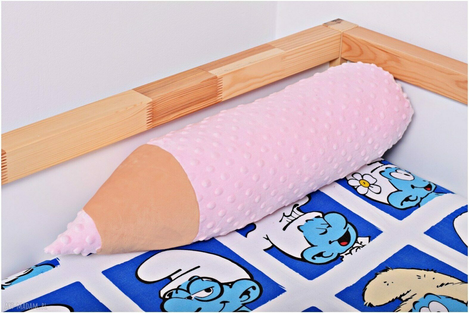 Kredka minky - poduszka wałek 60x15 cm jako zagłówek i ochraniacz