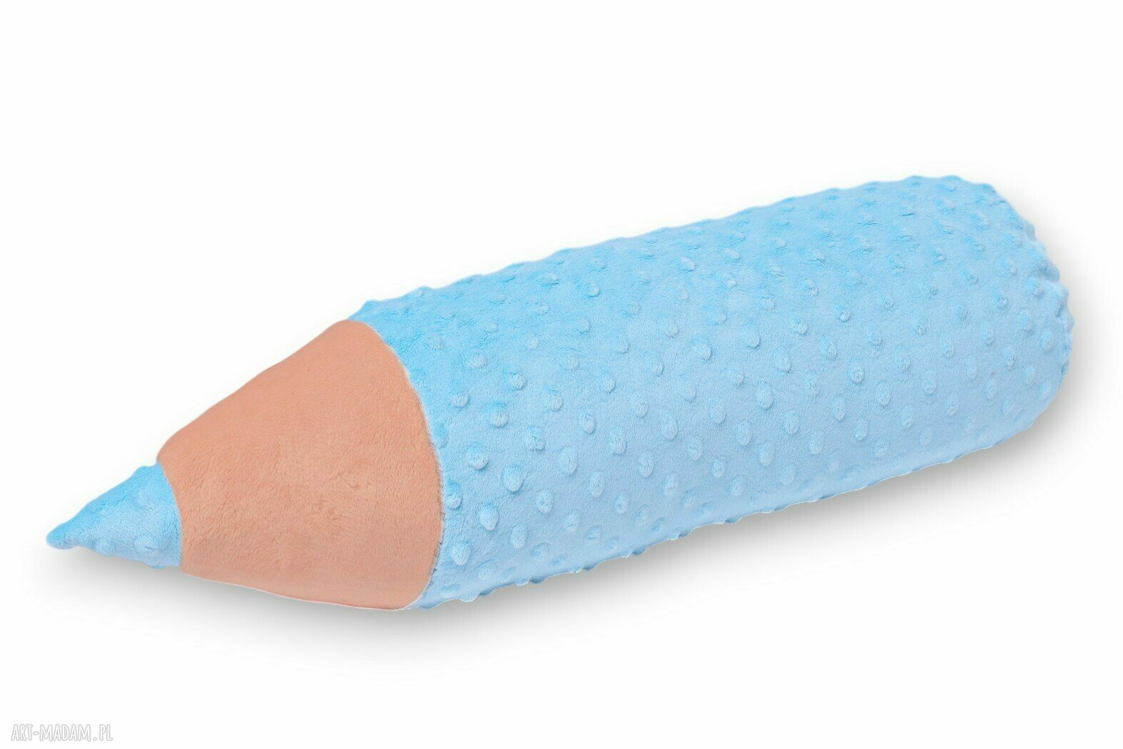 Poduszka minky kredka 60x15 cm - błękitny wałek zagłówek i ochraniacz