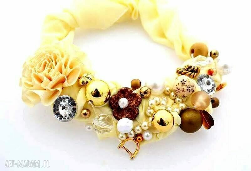KREMOWY naszyjnik handmade
