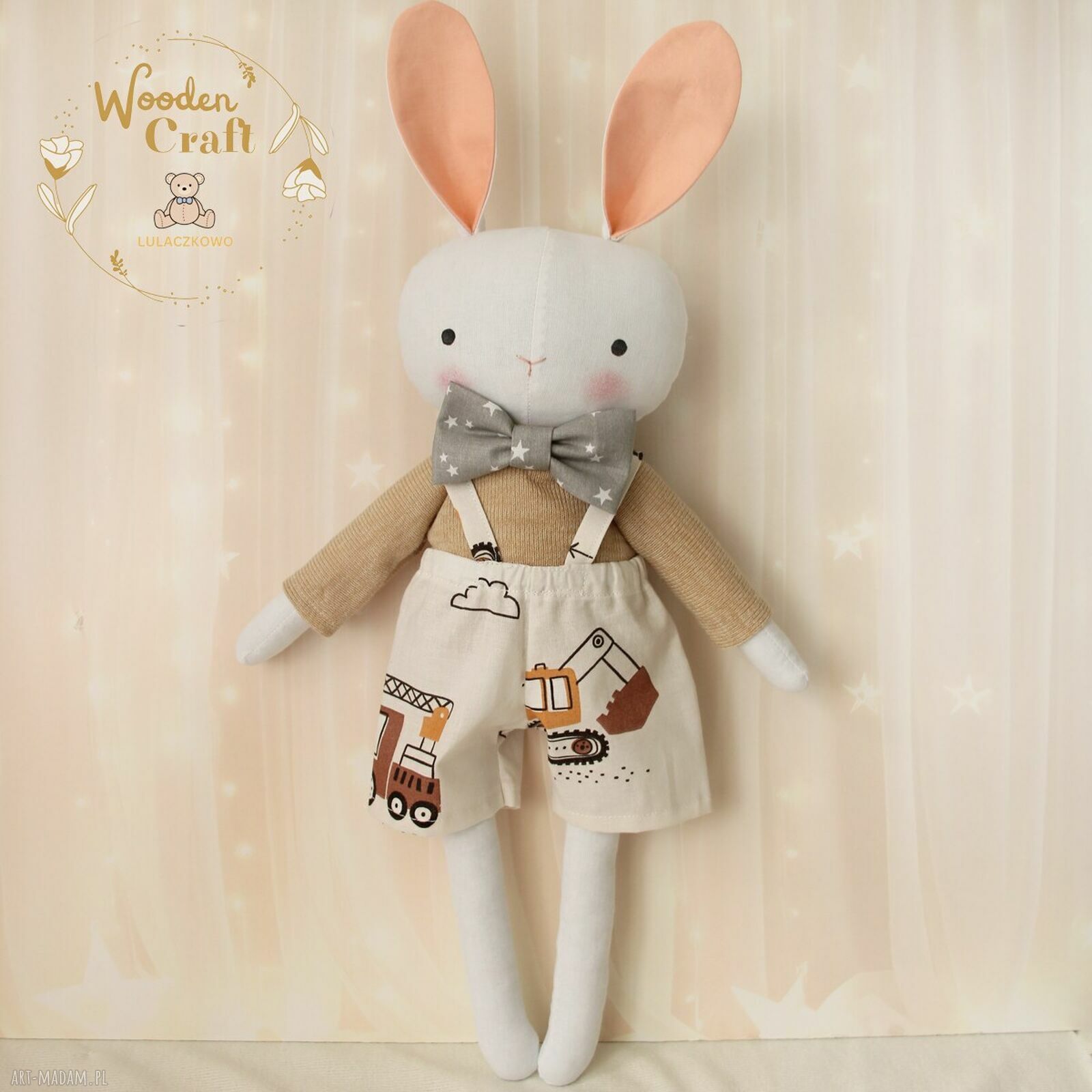 Króliczek Eddie - ręcznie szyta przytulanka 39 cm