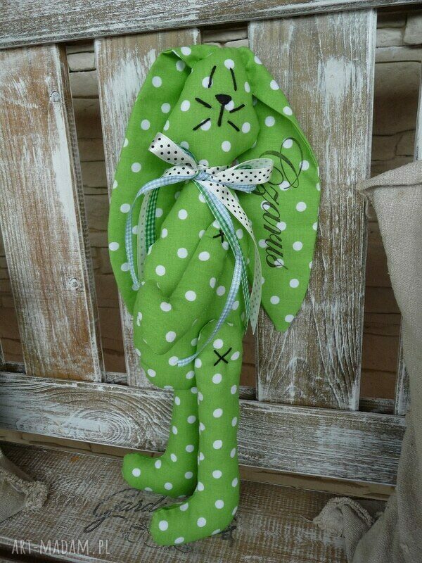 Króliczek Nuna - ręcznie szyty królik 40 cm z lnu lub bawełny