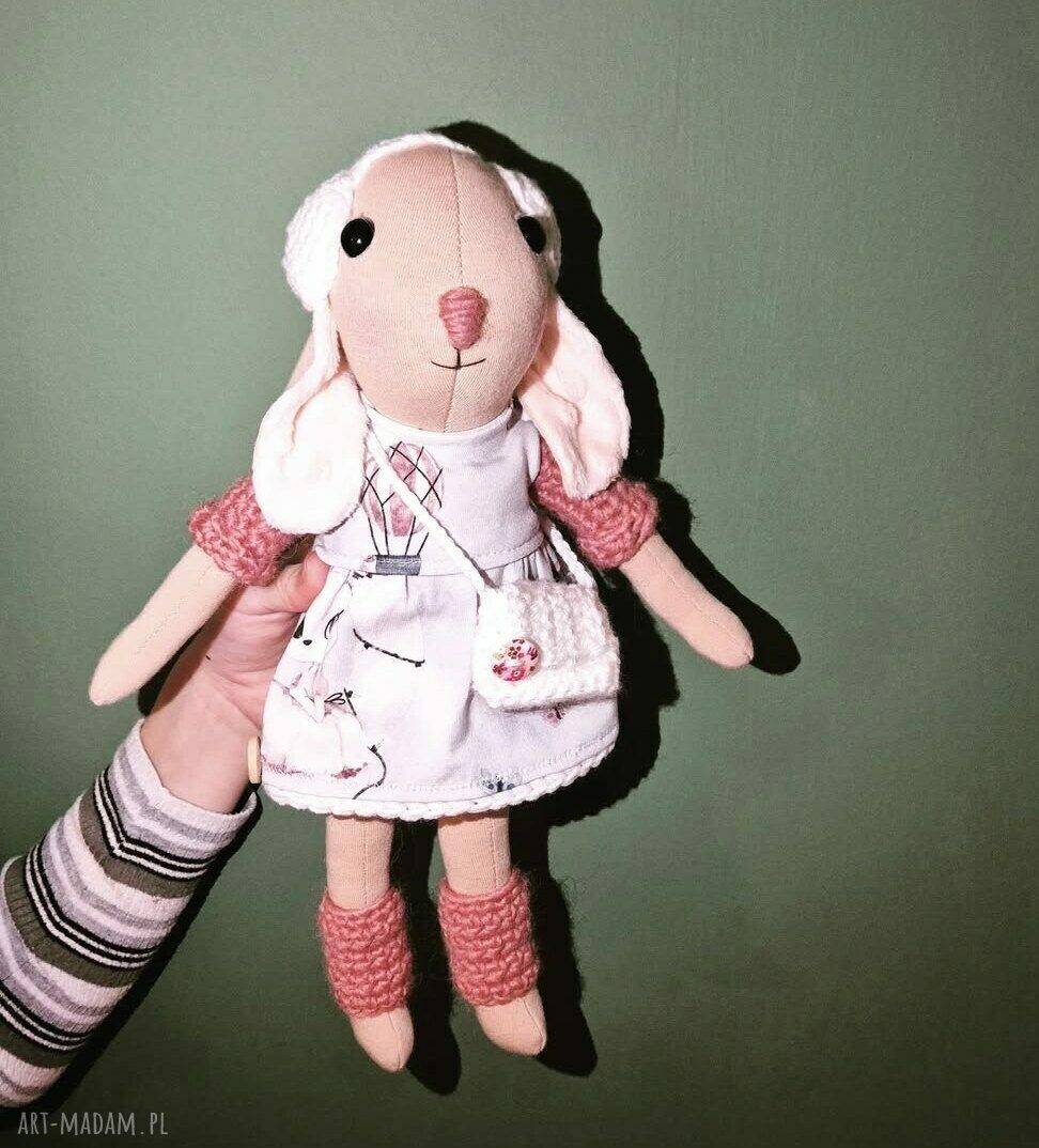 Króliczek przytulanka - ręcznie robiona maskotka dla dziecka