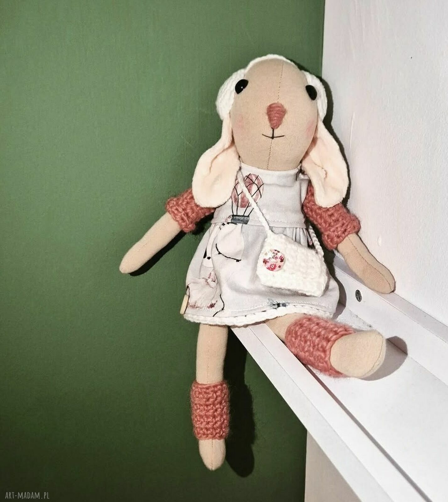 Króliczek przytulanka - ręcznie robiona maskotka dla dziecka