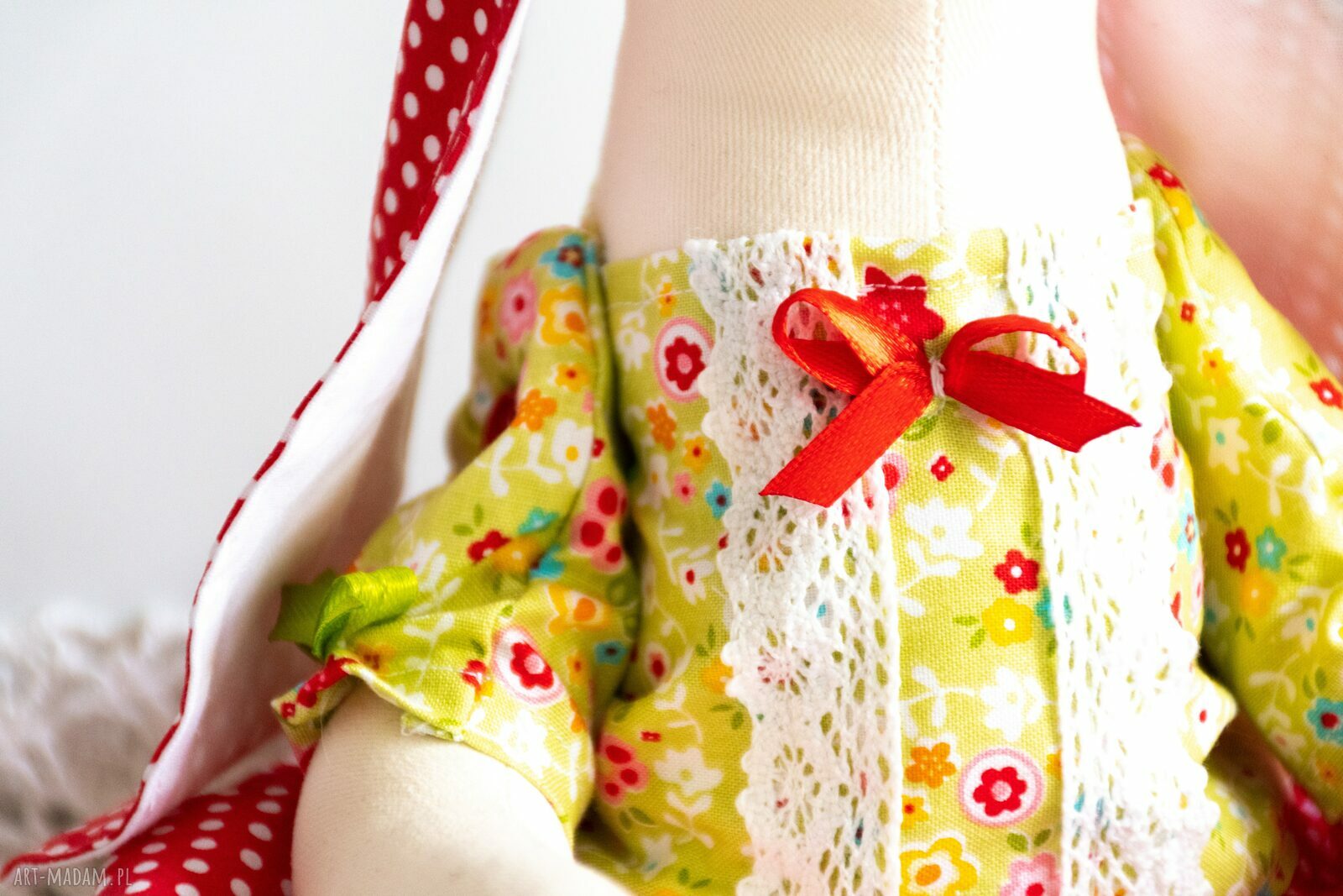 Króliczek Céline - seria Vive la France - ręcznie szyta maskotka wielkanocna 37 cm