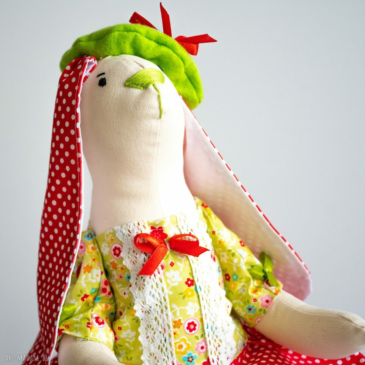 Króliczek Céline - seria Vive la France - ręcznie szyta maskotka wielkanocna 37 cm