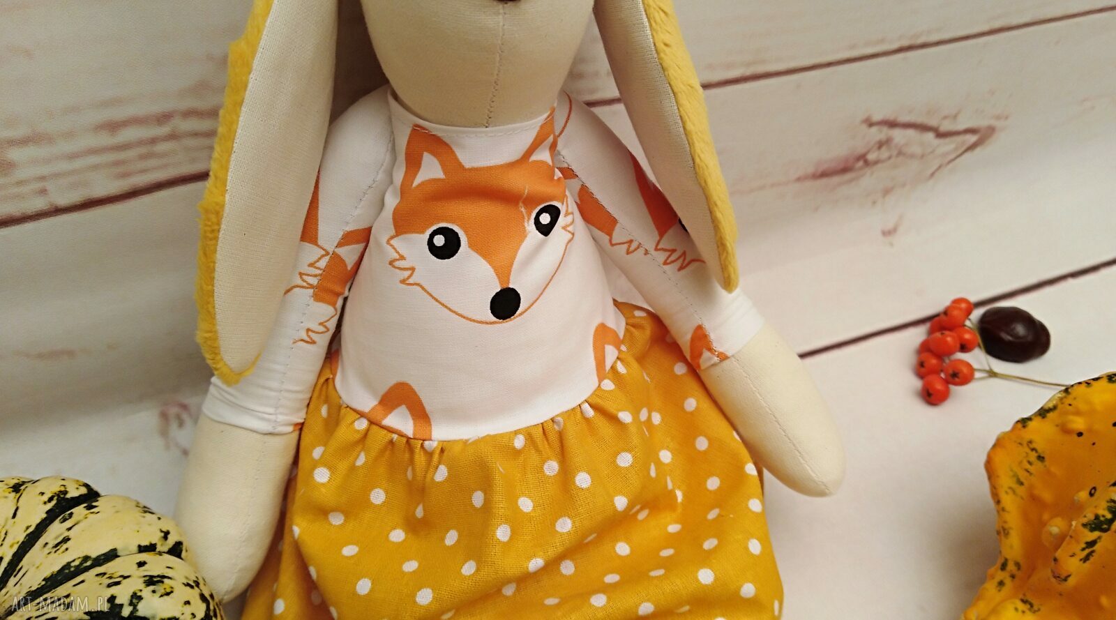 Króliczek Tilda przytulanka antyalergiczna - 38 cm, bawełna - prezent handmade